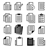Paper documents icons. Linear File icons. vector