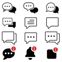 Chat message icon set, Chat speech bubble, Social media message. illustration vector