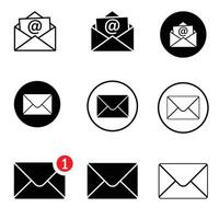 Mail icon set. email icon . E-mail icon. Envelope illustration vector
