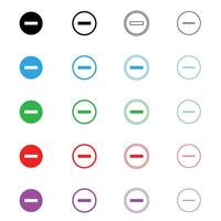 Minus round isolated icon, minus circle outline icon with editable stroke,minus icon image or sign. vector