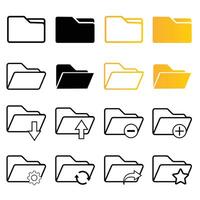 File folder icon set. Design for app, logo etc. vector