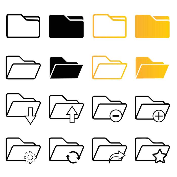 Folder Icon Set Vector Art, Icons, and Graphics for Free Download