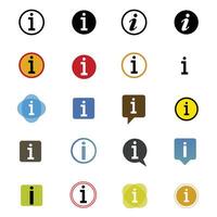 Info icons set. Information icon collection. Info button. Info symbol flat style, Info Point Icon Black vector