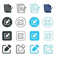 Edit pen icon, create modify pen sign button, Pencil icon, sign up icon - editing text file document icon set vector