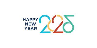 2025 Happy New Year logo design . colorful and trendy new year 2025 design template. vector