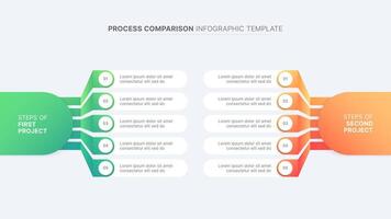 Process Workflow Features Options Comparison Chart Diagram Circles Infographic Design Template vector