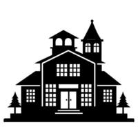 Black silhouette of a house on a white background. vector