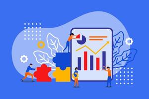 flat design teamwork illustration vector