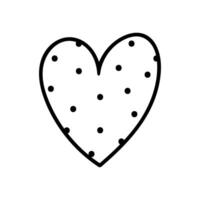 Cute doodle heart isolated on white background. hand-drawn illustration. Perfect for Valentines Day designs, cards, decorations. vector
