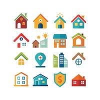 Home and Real Estate Icon Set Collection Illustration vector