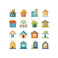 Home and Real Estate Icon Set Collection Illustration vector