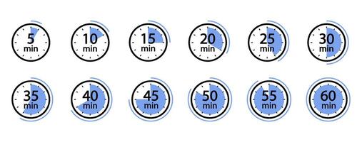 Cooking time . Countdown Timer Symbol Set vector
