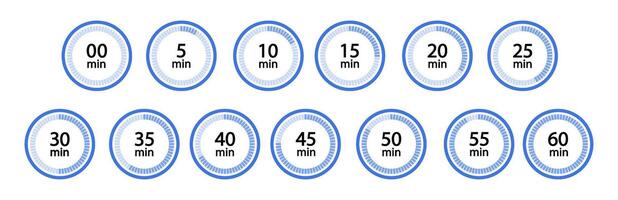 Clock with countdown time. Timer isolated on background. vector
