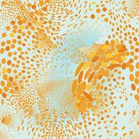 Artistic dotted seamless pattern in autumn sky colors. Autumnal wind abstract drawing endless texture. Seasonal nature polka dot background vector