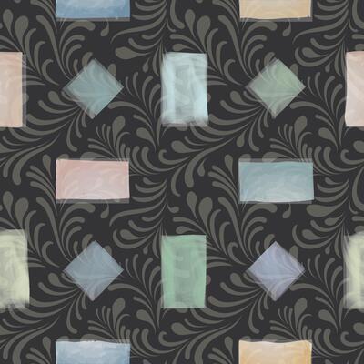 Abstract arabesque seamless pattern. Artistic line with geometric shapes. Linear floral ornamental texture in asian arab style
