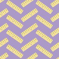 ruler seamless pattern, back to school element, school stationery design vector