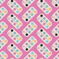 palette for paints seamless pattern, back to school element, school stationery design vector