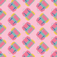 backpack seamless pattern, back to school element, school stationery design vector