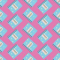 notebook seamless pattern, back to school element, school stationery design vector