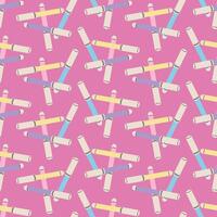 markers seamless pattern, back to school element, school stationery design vector