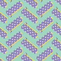 pencil case seamless pattern, back to school elements, Flat design style illustration vector