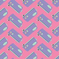pencil case seamless pattern, back to school elements, Flat design style illustration vector