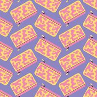 pencil case seamless pattern, back to school elements, Flat design style illustration vector