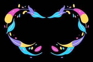 Abstract Floral Frames with Artistic and Colorful Designs vector