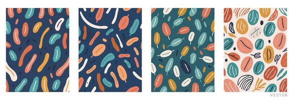 Set of Hand-Drawn Abstract Lines and Geometric Shapes. vector
