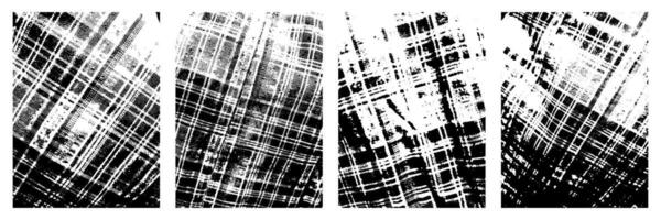Set of Abstract Black and White Checkered Texture vector