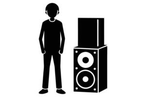 Speaker standing silhouette vector