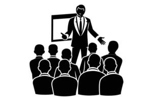A business man making presentation vector