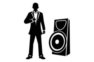 Speaker standing silhouette vector