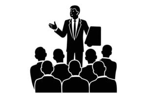 A business man making presentation vector