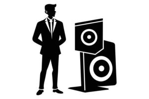 Speaker standing silhouette vector