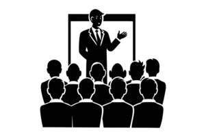 A business man making presentation vector