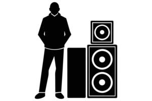 Speaker standing silhouette vector