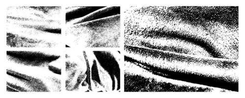 Set of Black Grunge Silhouette of Folded Fabric Texture vector