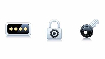 Cyber security and password protection methods elements illustration vector