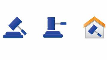 Justice hammer symbol and judge symbol illustration vector