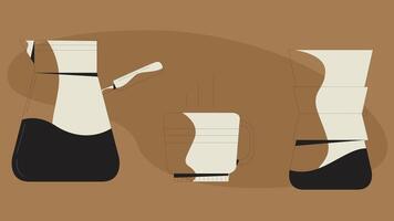 Coffee machines types and drinks illustration elements vector