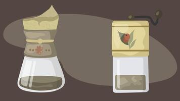 Coffee machines types and drinks illustration elements vector