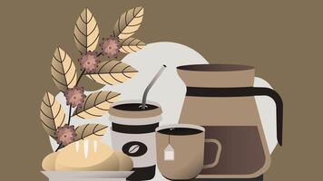 Coffee machines types and drinks illustration elements vector