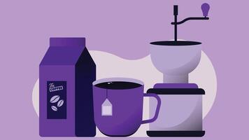 Coffee machines types and drinks illustration elements vector