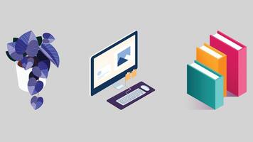 Computer screen mockup graphic illustration on solid background vector