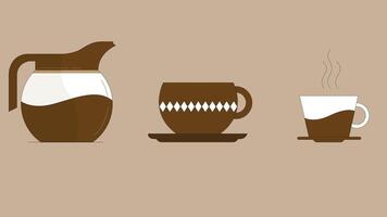 Coffee machines types and drinks illustration elements vector