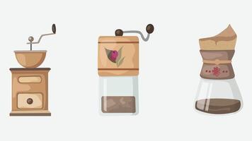 Coffee machines types and drinks illustration elements vector