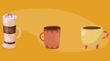 Coffee machines types and drinks illustration elements vector