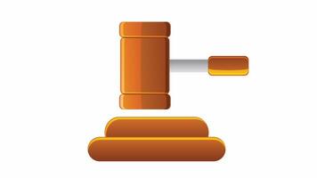 Justice hammer symbol and judge symbol illustration vector