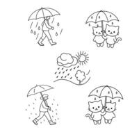 Sun and Rain Simultaneously Nature's Contrasts vector